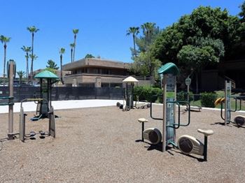 Outdoor fitness area at Avalon Hills Apartments in Phoenix, AZ